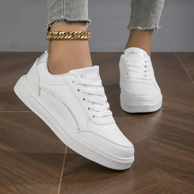 Spring/Autumn New Round Toe Flat Bottom Fashion Sports Vulcanized Shoes Increased Anti-Slip Comfortable Women's Casual Shoes