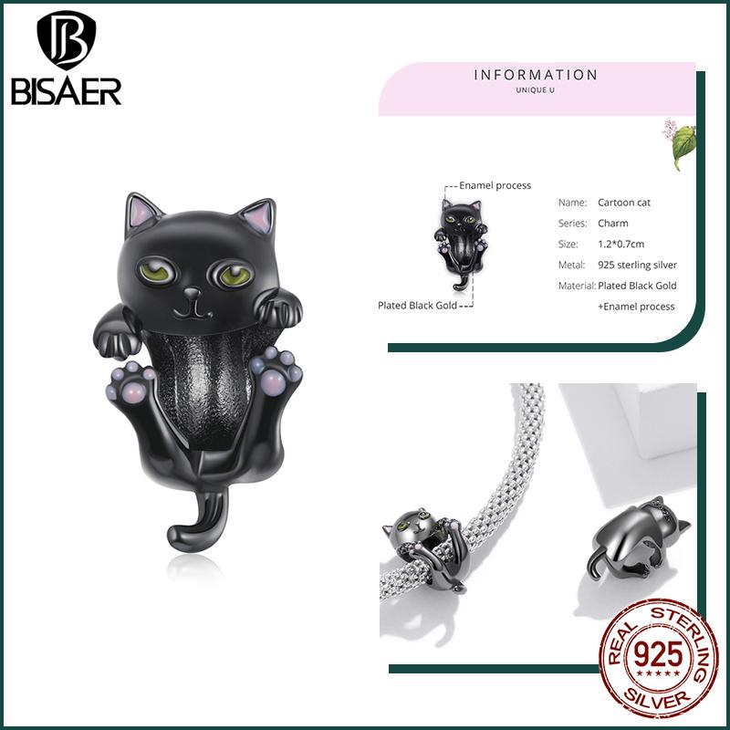 BISAER Plata 925 Encanto Lindo Perro Cuentas Perro Salchicha Mascota Animal Colgante Chapado en Platino Apto Mujeres Pulsera DIY Joyería Fina