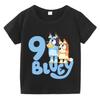 1-9 Years Birthday Girls Boys Cartoon Print T-shirt Cartoon Dog Cute Kids Clothes Summer Children T-Shirts