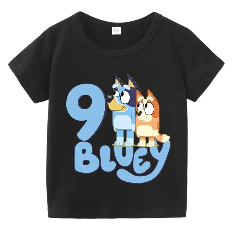 1-9 Years Birthday Girls Boys Cartoon Print T-shirt Cartoon Dog Cute Kids Clothes Summer Children T-Shirts