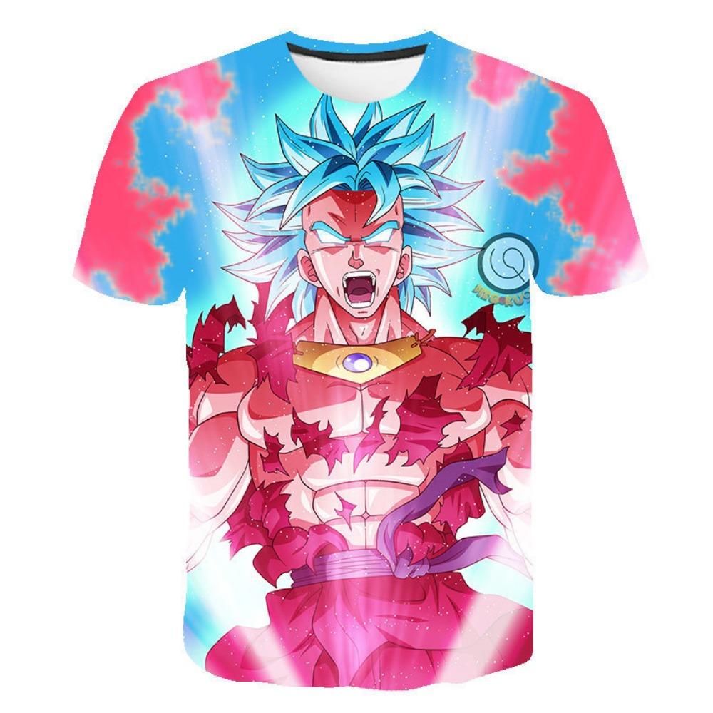 Children's Dragon Ball Series 3D Digital Printed Boys' Casual and Comfortable Round Neck Short Sleeved T-shirt