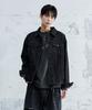 Maison Mined Cut Out Denim Trucker Jacket Black