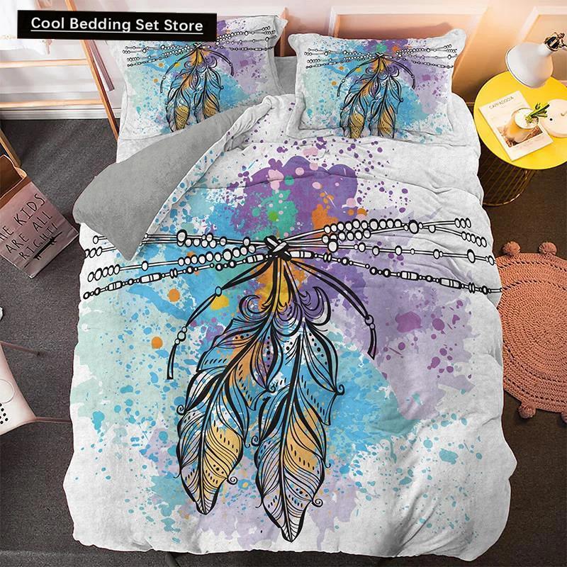 Psychedelic Bohemian Dreamcatcher Bedding Set Single King Queen Size Duvet Cover With Pillowcase 3 PCS