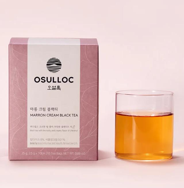 OSULLOC Marron Cream Black Tea 10 Sachets | Sweet Korean Jeju Chestnut Tea