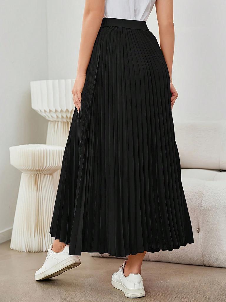 Women's Elegant A-Line Umbrella Skirt Polyester Midi Dress