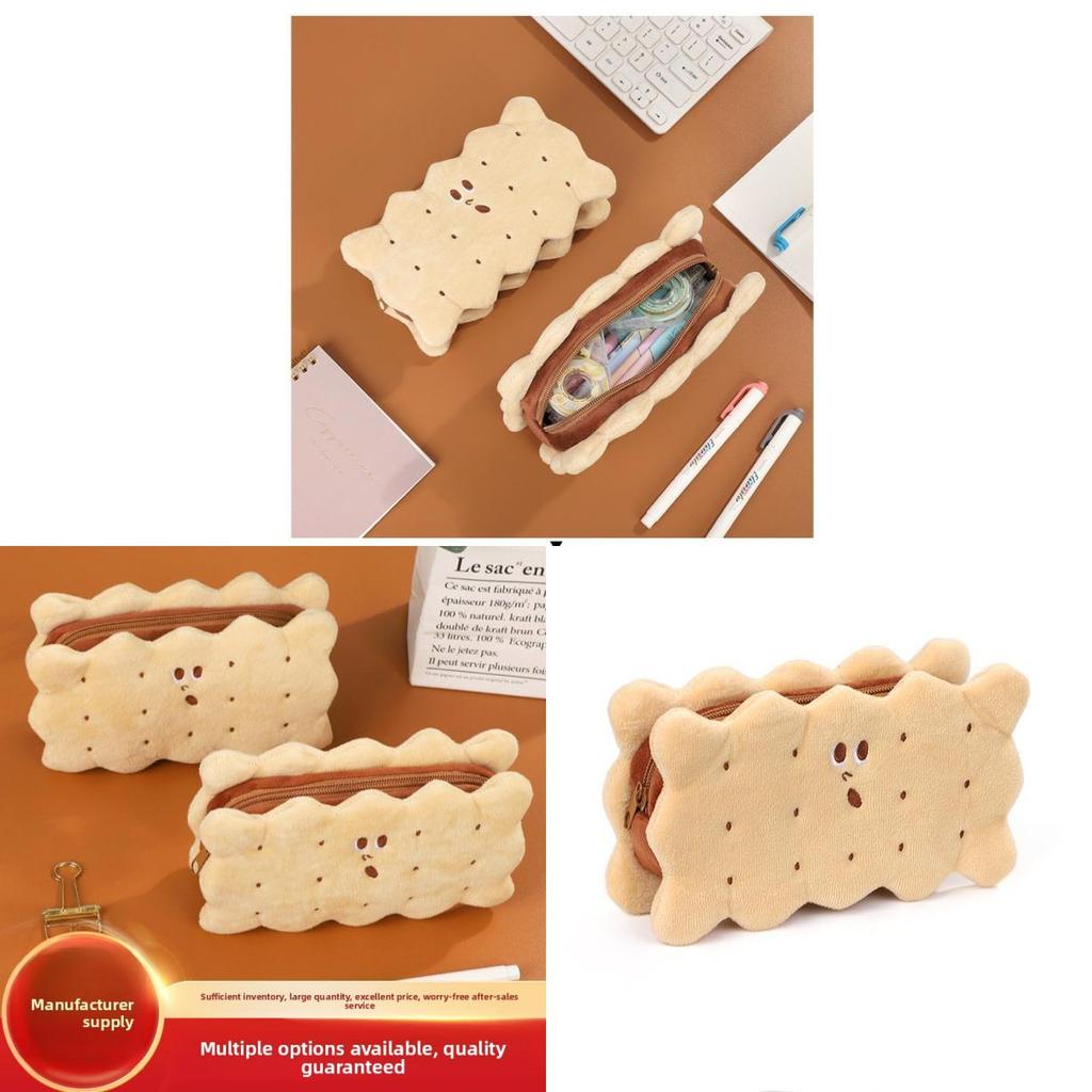 Style Plush Pencil Case With Large Capacity For Students And Office Use