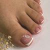 24 STUKS Roze Nep Teennagels Met Volledige Dekking Van Glanzende Acryllijm Ontworpen Bloem Kunstmatige Sticks Geschikt Voor Vrouwen