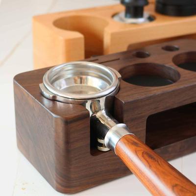 Tamper Holder Wooden Coffee Stati Base,Antlip Pads, Organizer Barta Tool for Kitchen