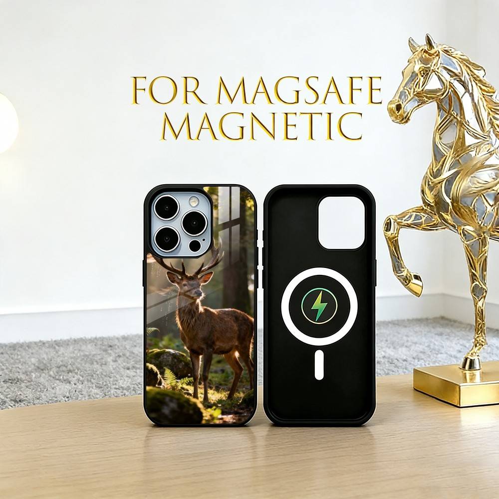 Deer  Phone Case For iPhone17,16,15,14,13,12,11 Plus,Pro Magnetic For Magsafe Wireless Charging