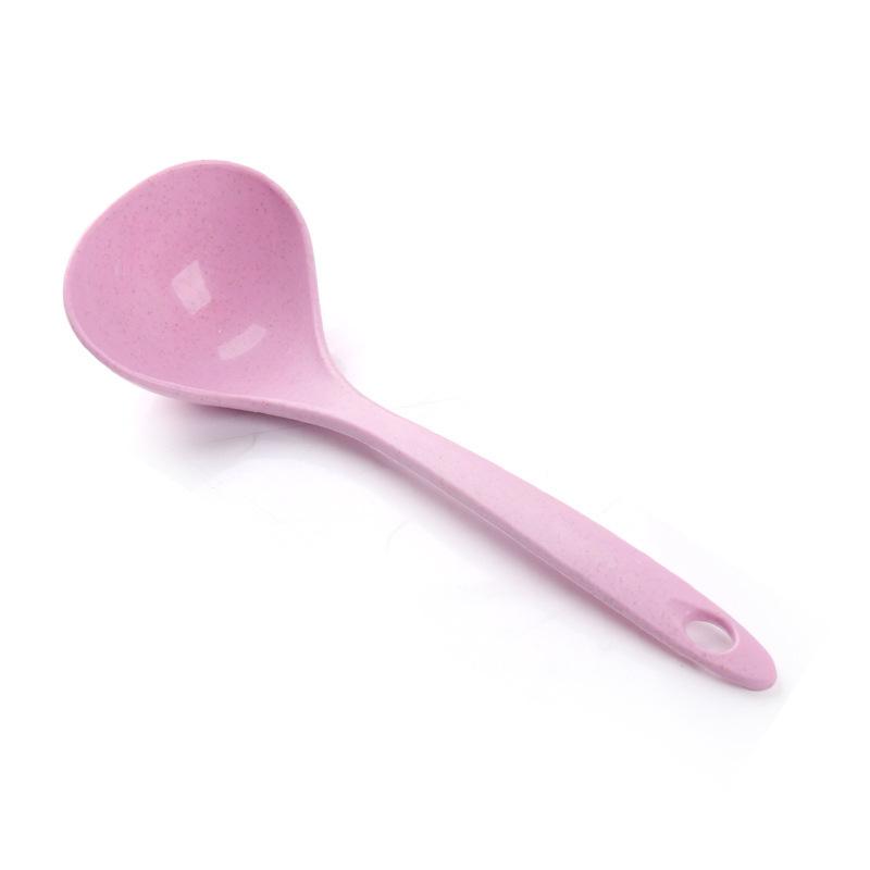 Wheat Cellulose Wheat Straw Large Spoon Paddle Scoop Non-Stick Ladle Kitchen Accessories розовый