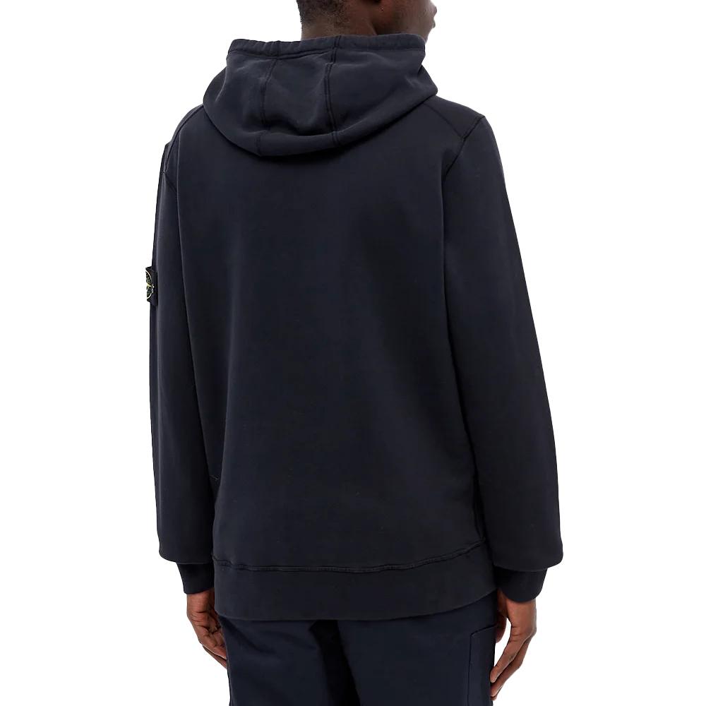 Stone Island Hooded Cotton Pullover Sweatshirt Men sweatshirt Dark-Blue 731564120-V0020