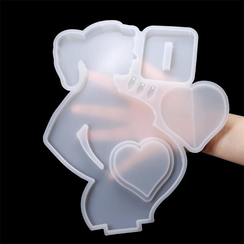 1PCS Photo Frame Women Resin Silicone Mold,Pregnant Mom Shape Silicone Epoxy Molds for Table Decor,Baby Gift, Mother's Day Gift