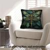 2D Flat- Vintage Emerald Gold Dragonkin Square Throw Pillow Cover Decorative Luxury Dark Green Leaf Print Cushion Case