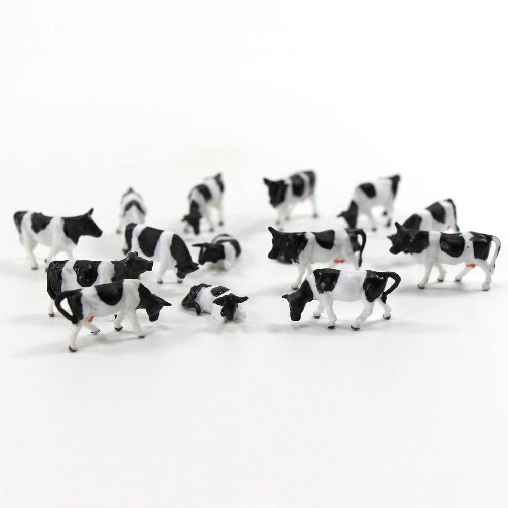 Black and White Cow Farm Animal Toy Set