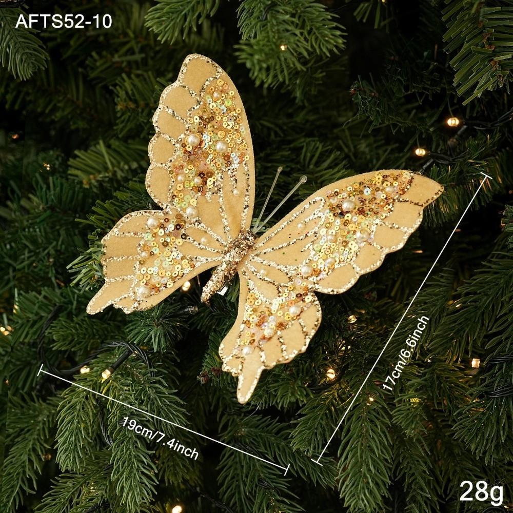 Fabric Tree Clip Sequin Bead Party Decor New Butterfly Ornament  Home Decor