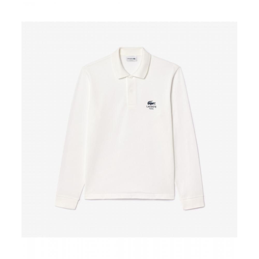 

LacoSte Men S Soft Branding Long Sleeve Polo [off White] 004