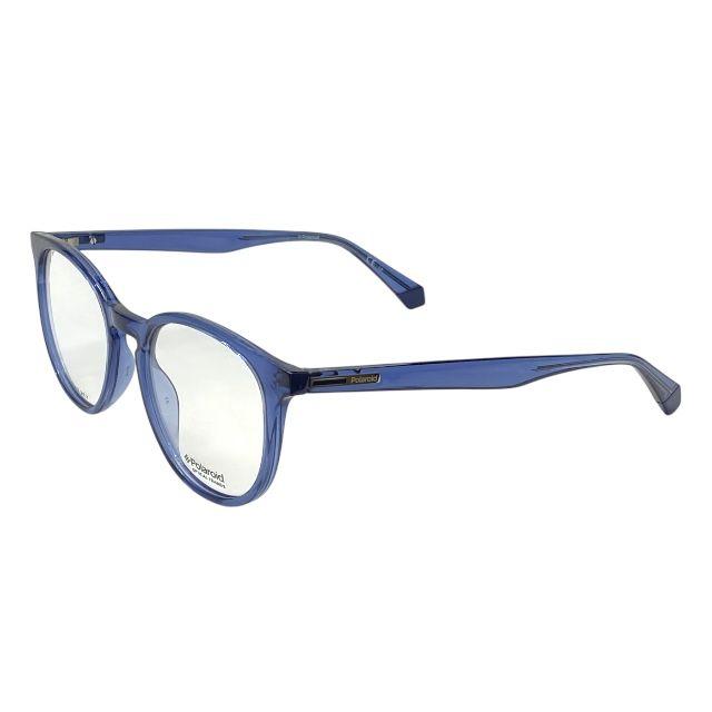 Used Polaroid PLD D381 MVU 145 5119 Glasses Glasses Eyewear Round Frame Clear Azure Blue Logo Polaroid