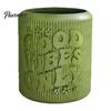 Small Containers for Indoor Gardening 3D Printed Planter, Good Vibes Only Flower Pot, Minimalist Plant Holders Windowsill Cute Cactus Container