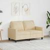Vidaxl Sofá de 2 Lugares, Creme, 120 Cm, Estofado em Tecido
