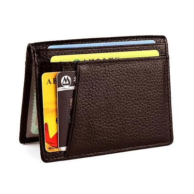 Leder Kreditkartenetui Ultradünner Kartenhalter Schützende Kartenbrieftasche mit Ausweisfach
