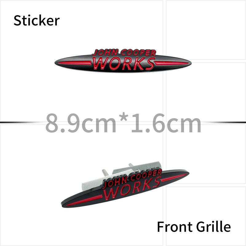 3D Chrome Metal Car Sticker John Cooper Works Emblem Decals For  Mini JCW R50 R52 R53 R55 F56 F55 F60 Fender Front Grille Logo