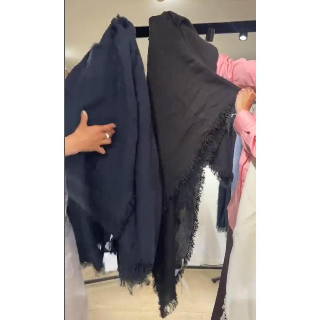 Used New with Tags, Plant-dyed, Asauce Meler Organic Linen Stole, Black, Rare