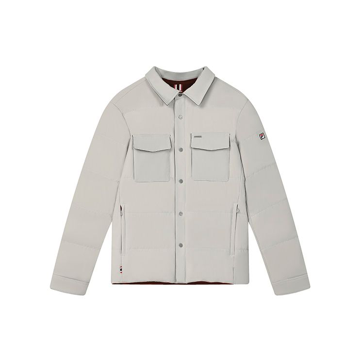 

FILA 2023 Winter New Basic Simple Fashion Warm Down Jacket Men Outerwear Peace-Gray F11M341906F-GY S