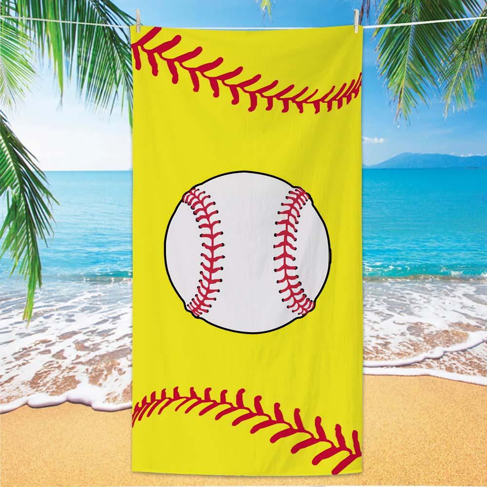 American Baseball Microfiber Beach Towel Quick Dry Water Absorbent Swimming Bath Towel for Adult Men Women Sports Outdoor Use