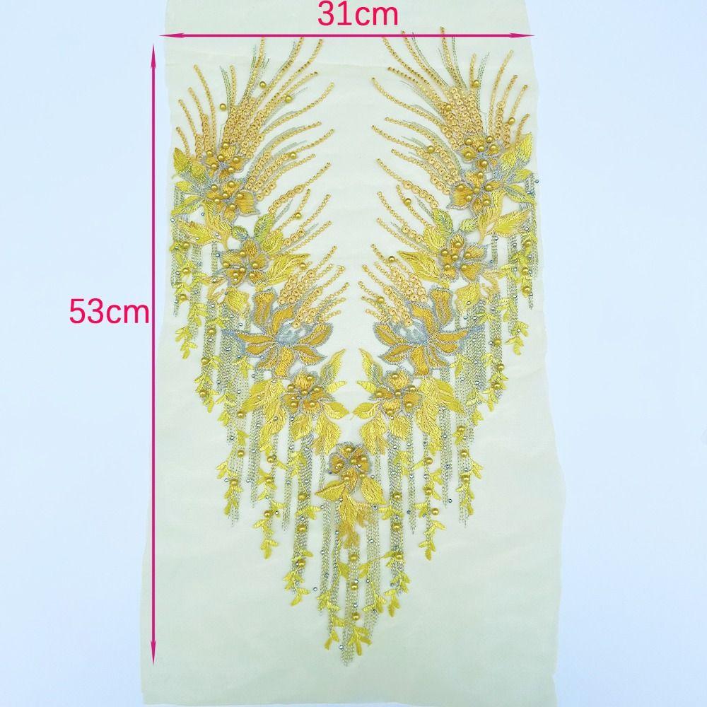 Mesh Bottom Flower Embroidery Patch Floral Design Lace Trim Sew On Floral Patch Sew On DIY Embroidery Flower Patch