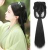 Long Straight Chinese Ancient Wig Traditional Hanfu Wig Headband  Warring States Robe