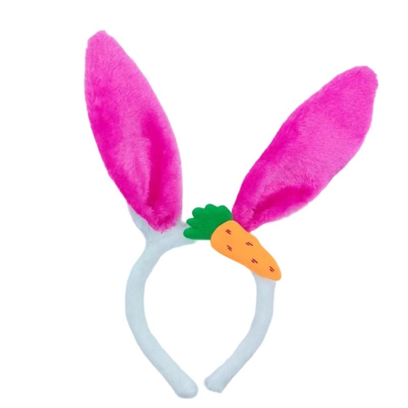 Easter Hare Ear Carrot Hairband Plush Soft Hare Ear Headband For Kids Adult Easter Cosplay Festival Celebration