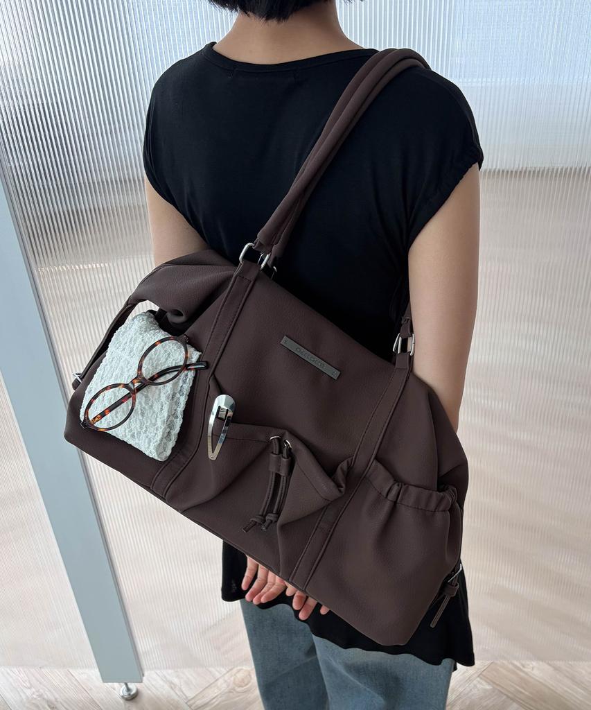 Chicks Swain Volume Draw Shoulder Bag Brown