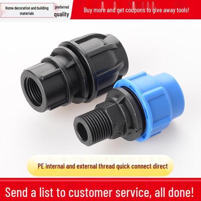 PE Raccordo Rapido Diretto Maschio e Femmina Filettato Giunto di Riparazione 20-25mm Raccordi Idraulici per Tubi Acqua Potabile