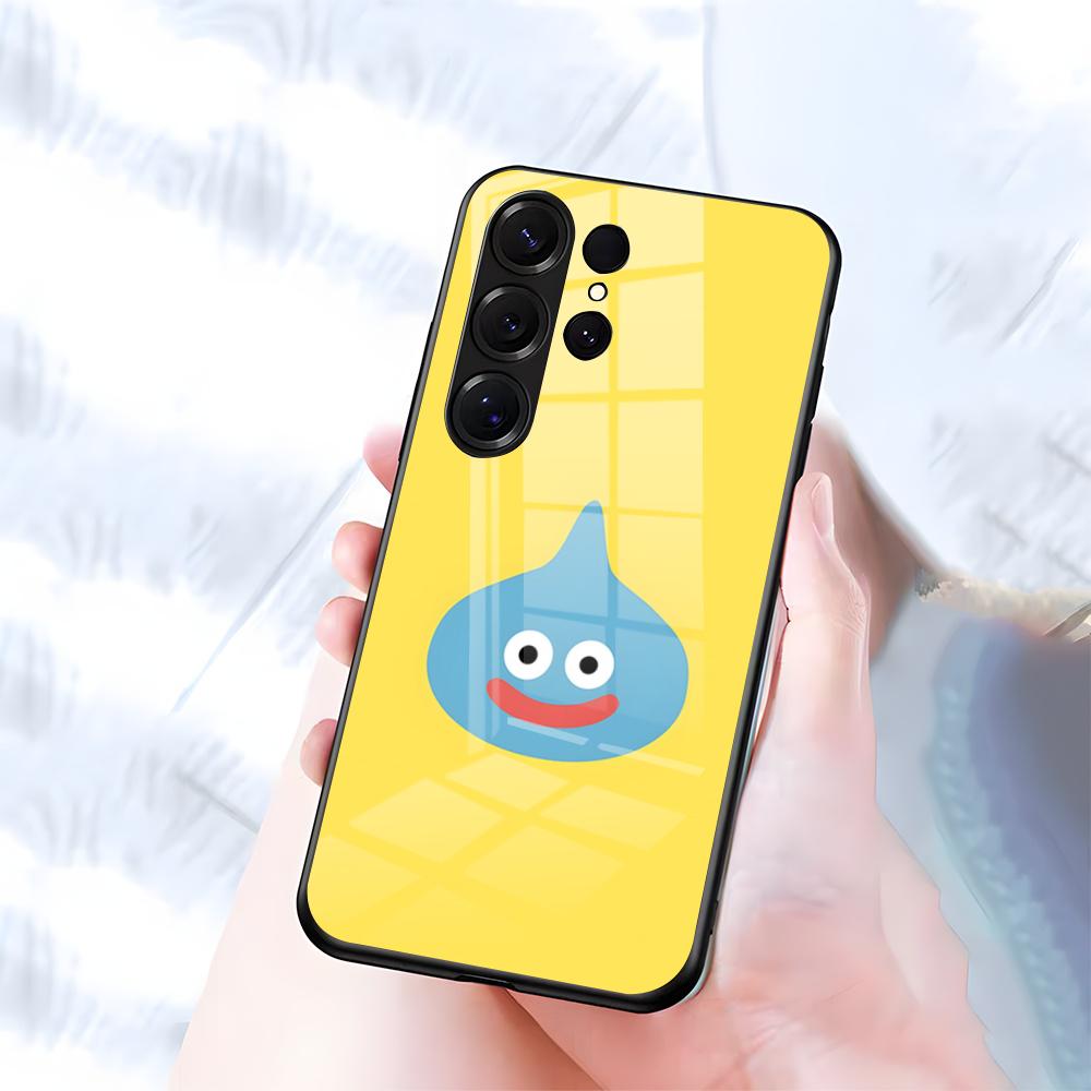 D-dragon Q-Quest Slime Phone Case For Samsung S26 S25 S24 FE S23 S22 S21 Plus S20 Ultra Note20Ultra Black Glass Cover