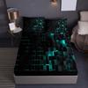 Mattress Three-Piece Digital Printing Bed Sheet All-Inclusive Bed Cover Honeycomb Plaid Pattern Bedding