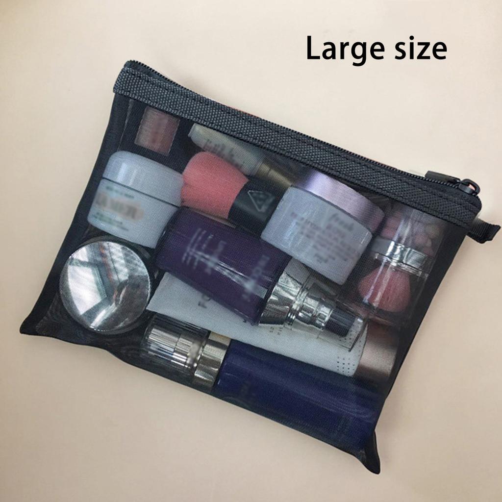 Women Mesh Cosmetic Bag Travel Storage Makeup Bag Organizer Female Make Up Pouch Portable Small Large Toiletry Beauty Case