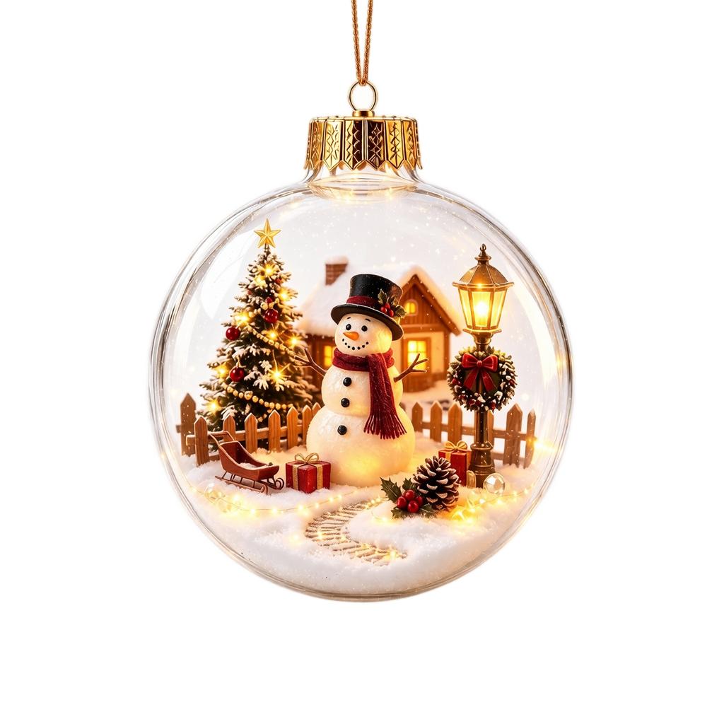 Sports Ball Christmas Tree Ornaments Set Plastic Clear Hanging Balls Holiday Party Decor