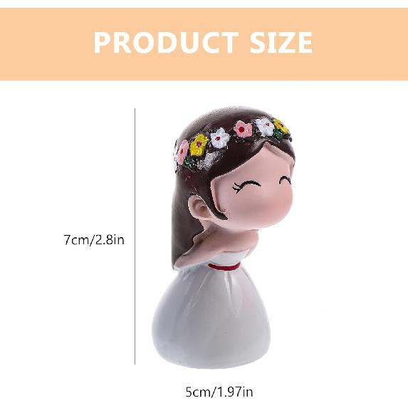 1 Pair Wedding Cake Topper Bride and Groom Resin Couple Statue Decorative Figurine Miniature Ornament for Cake Decoration