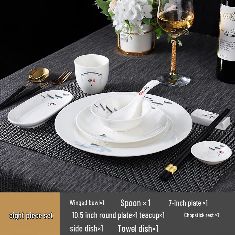 Elegant Chinese Handmade Ceramic Dinnerware Set