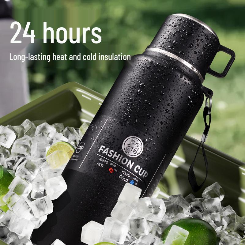 Stainless Steel Insulated Thermos for Men & Women - Large Capacity, Portable Travel Water Kettle