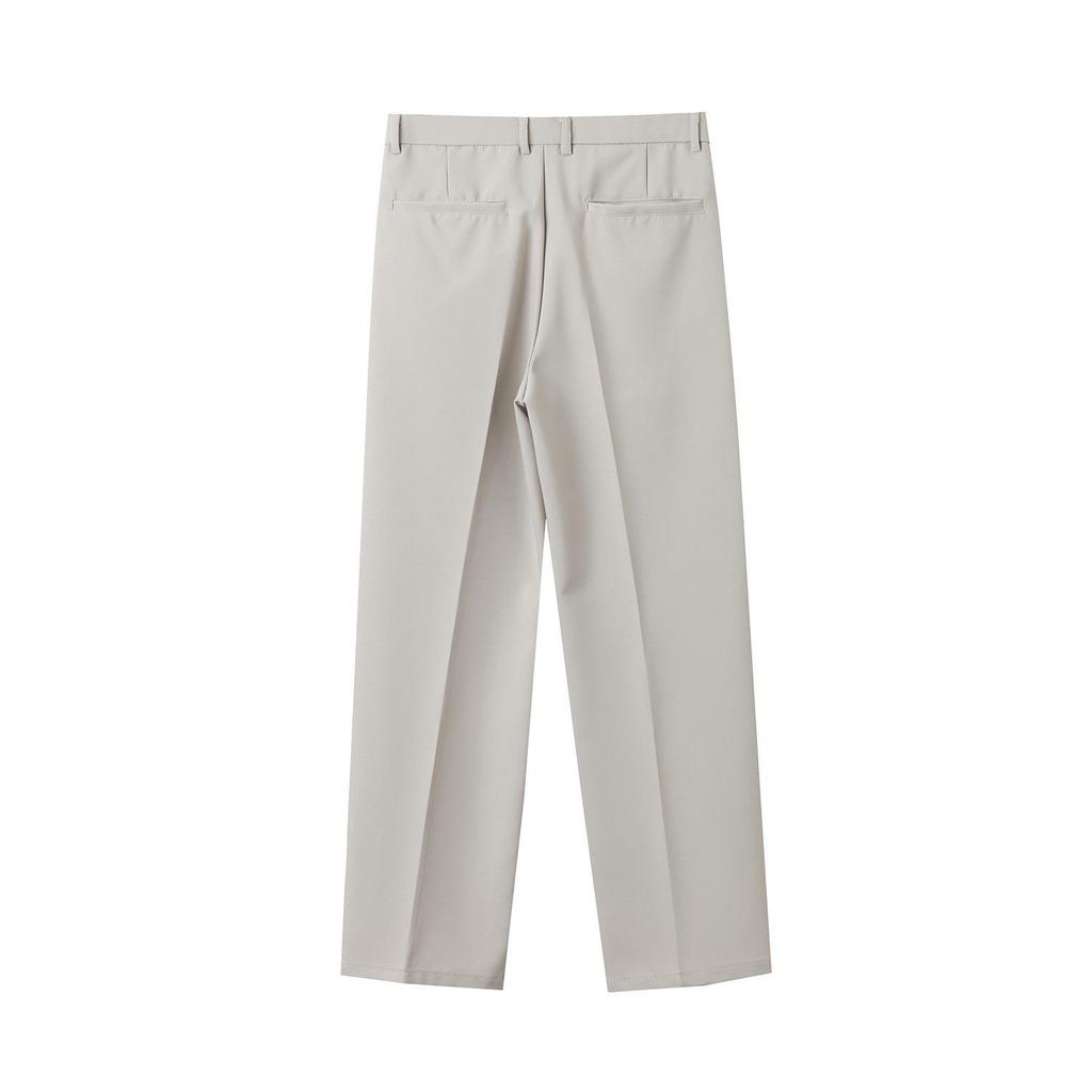 Men's Trendy Spring Casual Trousers - Half Elastic Waist, Versatile Loose Fit, Straight Leg Design