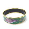 Used HERMES bracelet Emilel GM metal/enamel 35g green Purple Accessories