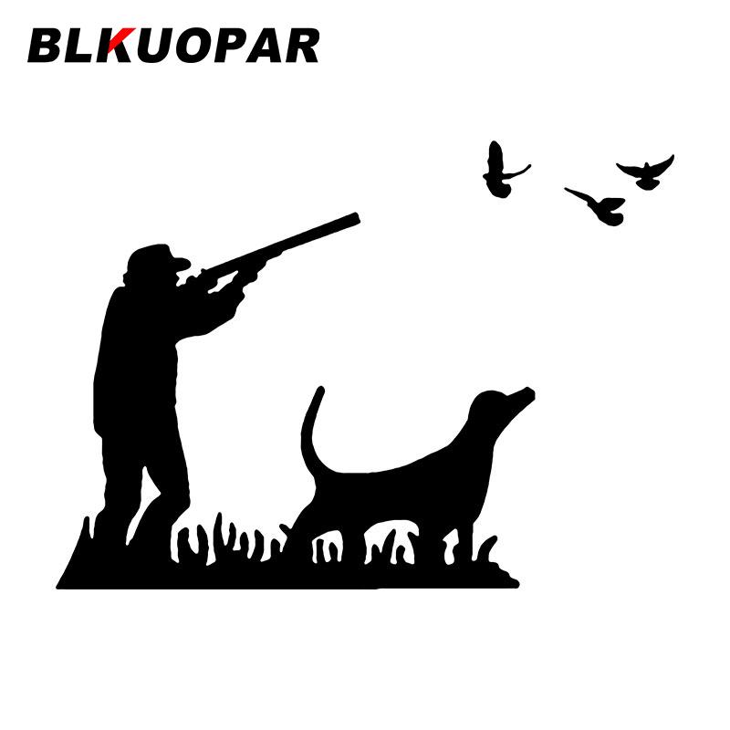 BLKUOPAR Funny Dove Hunting With Dog Car Stickers Personality Decals Silhouette Die Cut Advanced Waterproof Vinyl Car Wrap