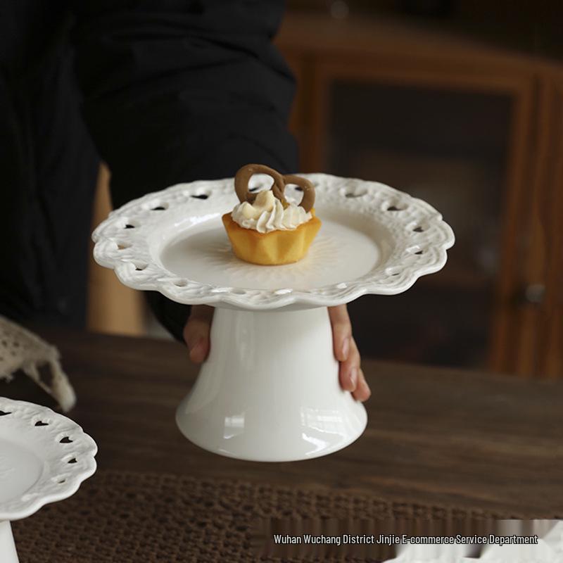European Ceramic High-Footed Fruit & Dessert Tray
