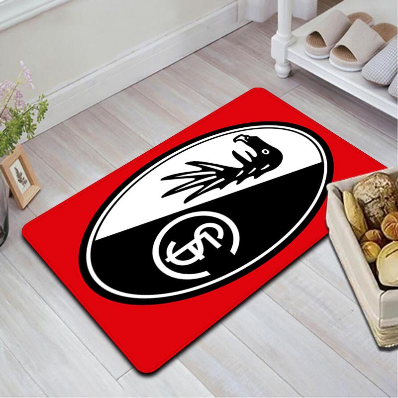 SC Freiburg Pattern Rug Floor Mat for Living Room or Bedroom Soft and Comfortable Carpet a Gift for Birthday and Holiday.