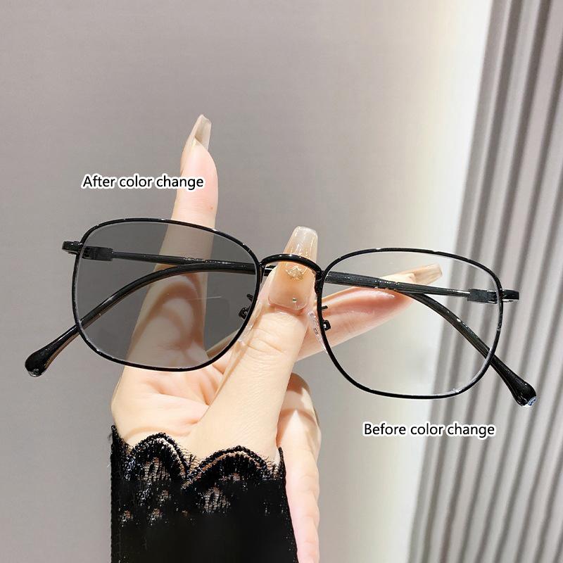 Anti Blue Light Sensitive Color Changing Presbyopia Glasses Hd Portable Glasses Hd Fashionable Full Frame Presbyopia Glasses 011