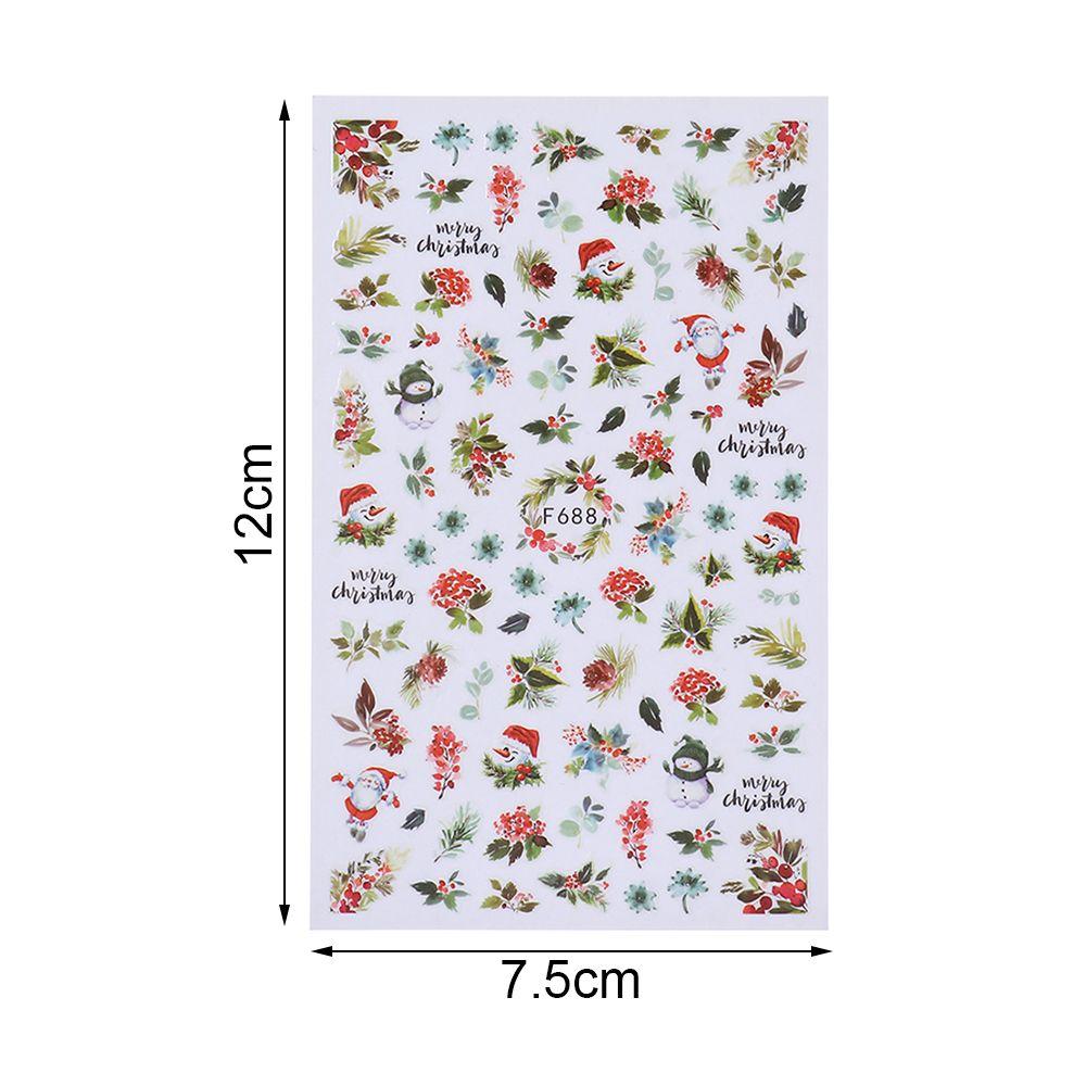 Adhesive Cute Snowman Nail Stickers Snowflake Elk Christmas