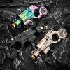 Shell-Ejecting Alloy Toy Pistol Set Stress Relief Fidget Sensory Toy Mini Finger Spinning Top Edc Desk Gadget Gift For Teen Boy