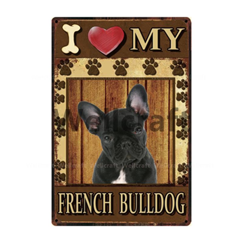 [ WellCraft ] I Love My Dog Border Collie Pug Labrador Metal Sign Tin Poster Home Decor Bar Wall Art Painting 20*30 CM Sizer  L6