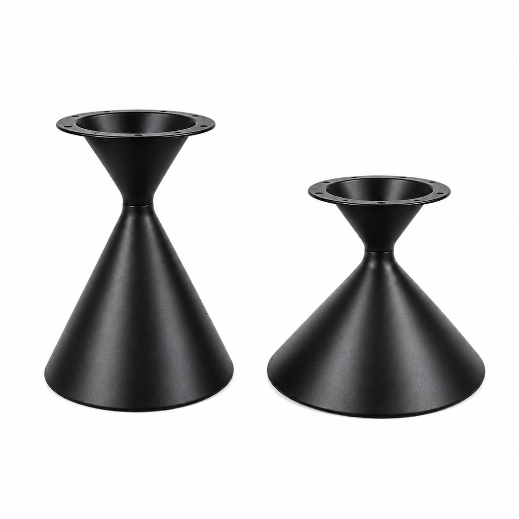 Set of 2 Table Frames made of Iron – 1 high and 1 low table leg, black powder-coated, with non-slip floor protectors – frames only, without tabletops